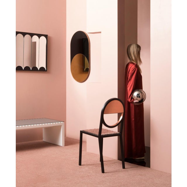 Bower Studios Bower Studios Black and Gold Capsule Wall Mirror For Sale - Image 4 of 8