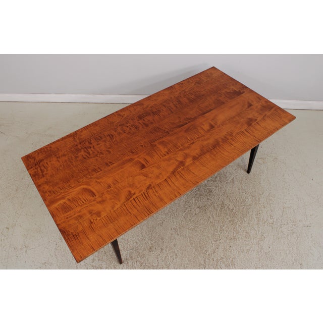 Farmhouse Benchmade Tiger Maple Large Farmhouse Dining Tavern Table For Sale - Image 3 of 14