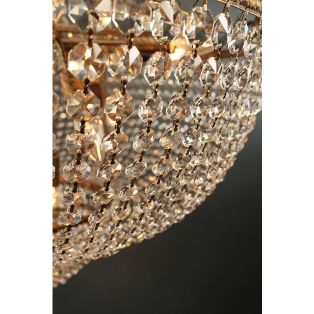 Metal Montgolfiè Style Crystal Empire Sac a Pearl Chandelier For Sale - Image 7 of 11