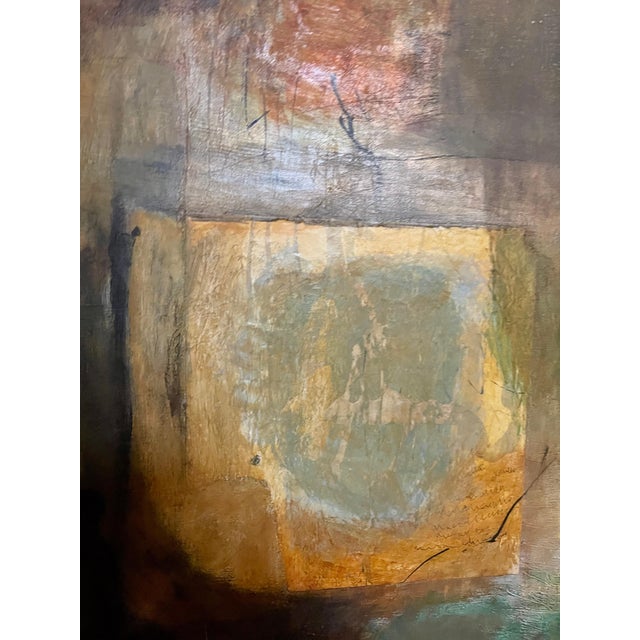 Yellow Rigoberto Mena, Large Rigoberto Mena Contemporary Cuban Abstract Expressionist Oil Painting, 2004 For Sale - Image 8 of 10