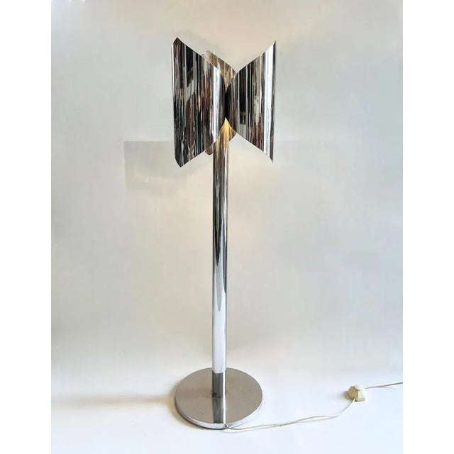 Lamp in Steel attributed to Francois Monnet, 1970s For Sale - Image 6 of 8