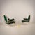 Maison jansen pair of elegant armchairs france, jansen manufacture, circa 1940 ivory white lacquered metal, green and gold...