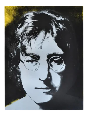 Limited Edition Signed Silkscreen Print John Lennon Portrait by Yoko Ono, 1990