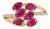 1.74ct Oval Ruby and Diamond Accent Cluster Ring in 14k Yellow Gold Size 5.5 For Sale