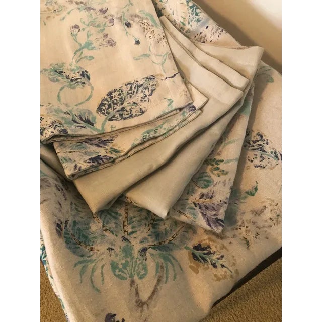 Cream Queen Linen Duvet and Pillow Shams - Set of 5 For Sale - Image 8 of 12