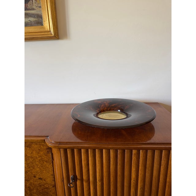 Hollywood Regency Hollywood Regency Brass Centerpiece, Guzzini Italy 1970s For Sale - Image 3 of 11