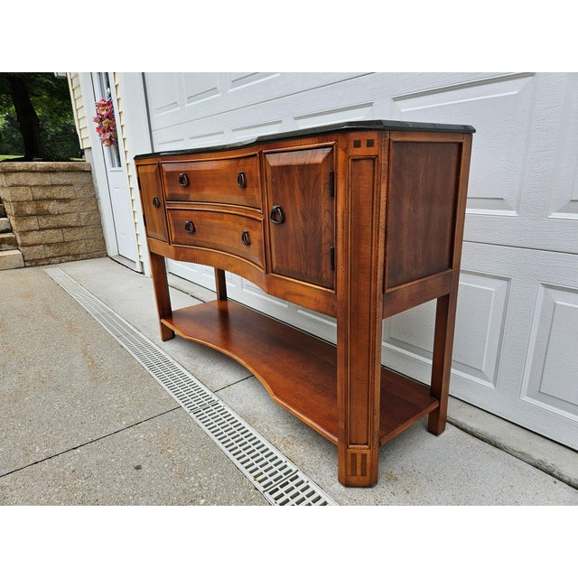 Modern Arts and Craft Style Cherry and Granite Top Sideboard Buffet For Sale - Image 6 of 13