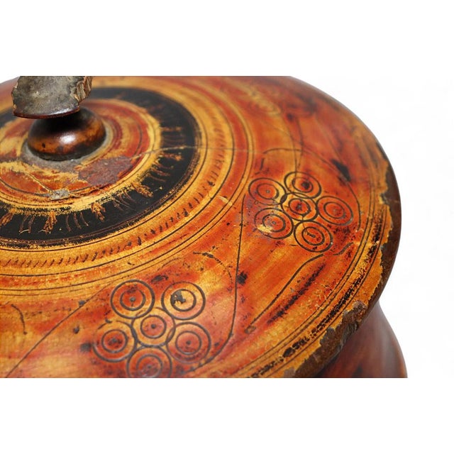 Handpainted Wooden Lacquerware Spice Box, 1950s For Sale - Image 9 of 14