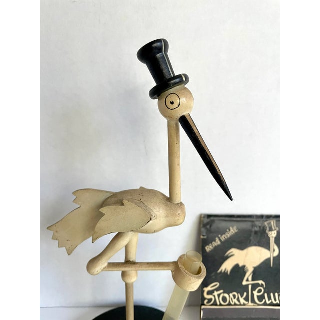 Art Deco 1940's Stork Club Figurative Bud Vase With Large Matchbook For Sale - Image 3 of 11