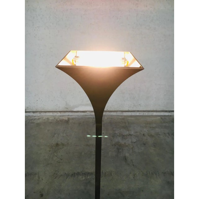 Postmodern Fluted Brass Torchiere Floor Lamp from Relco, Italy, 1980s For Sale - Image 9 of 18