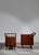 Rare set of 2 trolleys by Franco Albini and Franca Helg. Prod. Poggi, Italia, 1958. Trolley with wooden frame and brass...