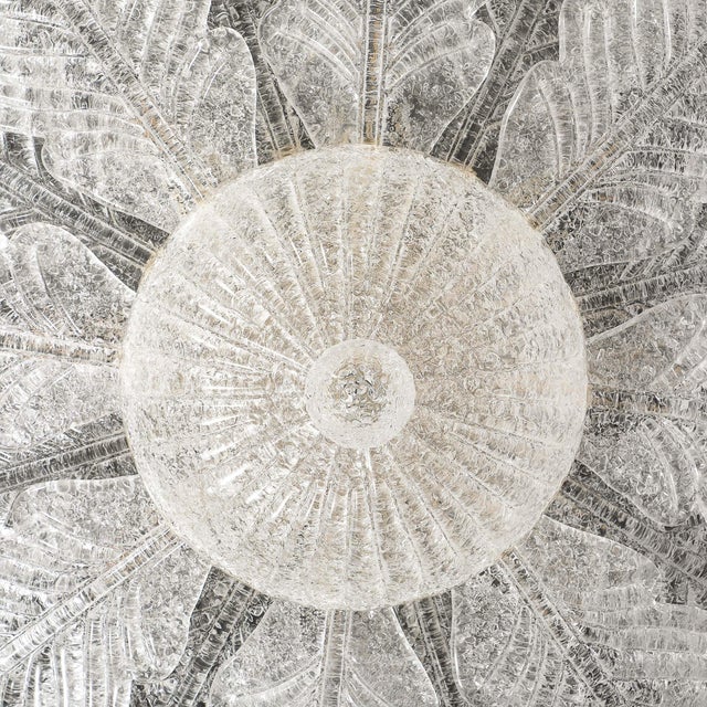Modernist Hand-Blown Mottled Murano Glass Acanthus Flush Mount For Sale - Image 11 of 18