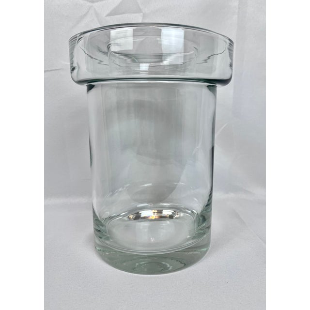 Vintage Blown Clear Glass 2 Pce. Champagne/Wine Cooler With Removable Collar For Sale - Image 10 of 11