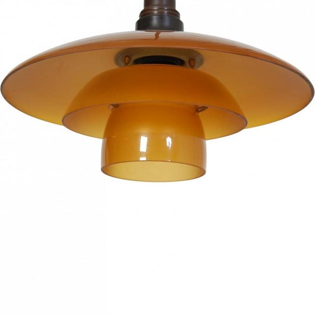 PH3.5/3 Pendant with Amber Glass Shades by Poul Henningensen, 1950s For Sale - Image 4 of 8