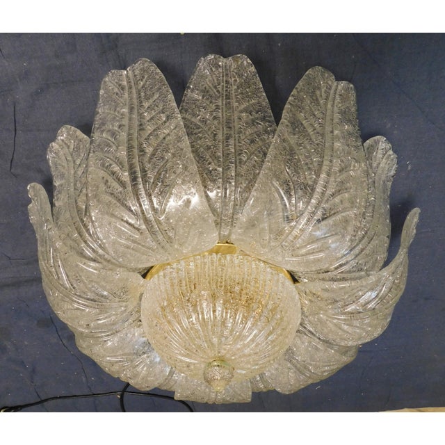 Italian 1960s Amber Graniglia Murano Flush Mount For Sale - Image 3 of 9