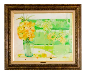Miguel Guzman Midcentury Oil Painting "Bouquet de Jonquilles," circa 1968