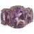 Christina Addison Elegant 18kt Yellow Three Stone Amethyst Ring with Rope Twist Border with split shank detail. The ring...