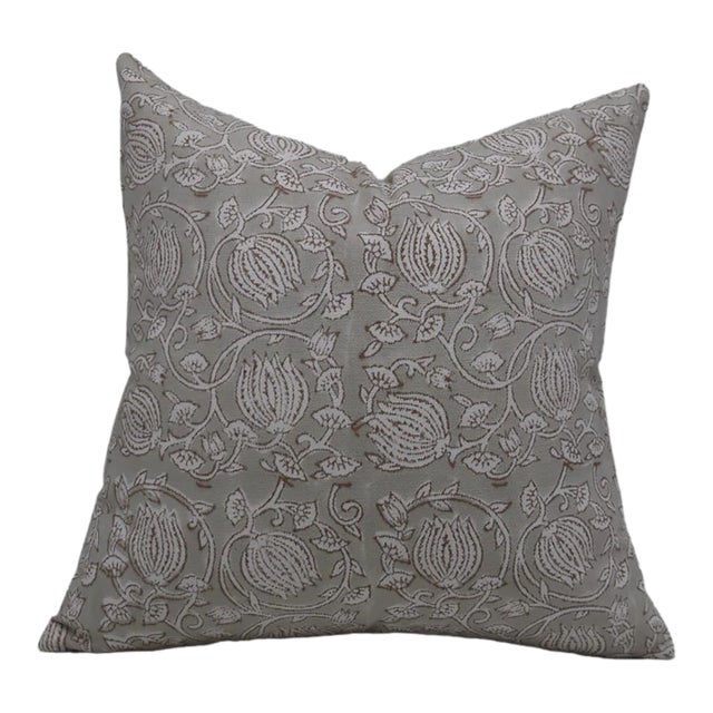 Fabdivine Block Print Decorative Throw Pillow Cover 20x20 Inch- 6Kamal For Sale