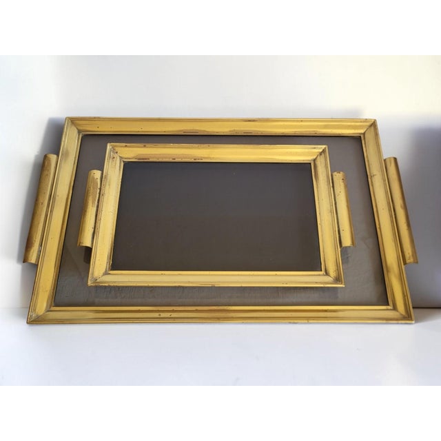 Metal Hollywood Regency Brass Tray, 1960s For Sale - Image 7 of 8