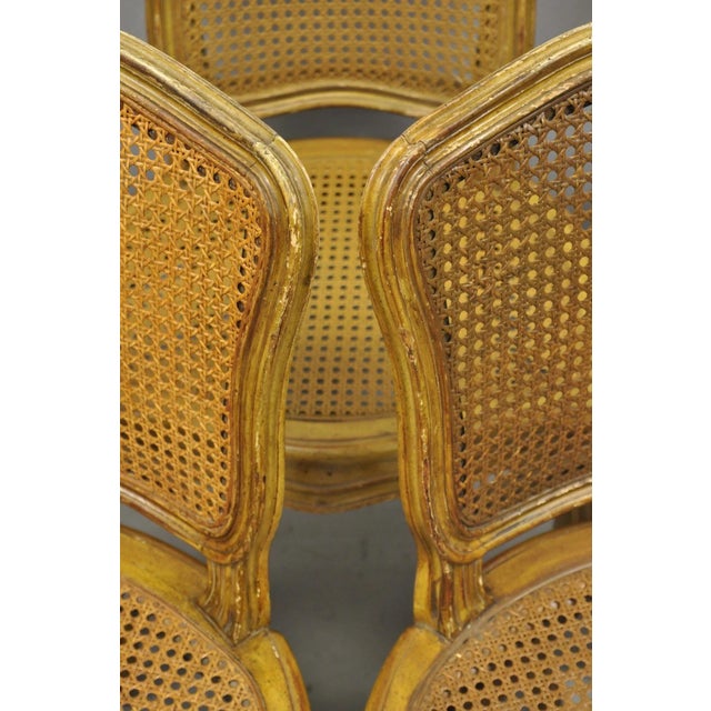 Vintage French Provincial Louis XV Style Cane Dining Side Chairs - Set of 6 For Sale - Image 10 of 18