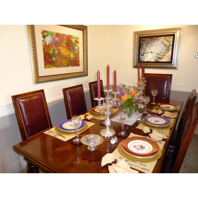 Cherrywood Dining Room Table With Ten 10 Chairs - Set of 11 For Sale In Los Angeles - Image 6 of 8