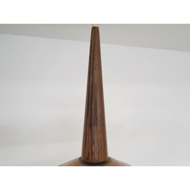 Sandinavian Modern Copper and Wood Pendant Light, 1960s For Sale - Image 9 of 10
