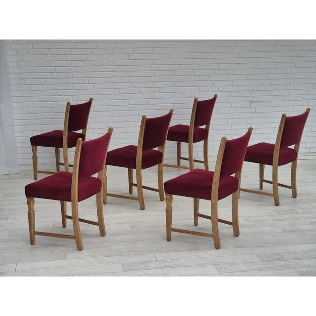 Mid-Century Modern Danish Dinning Chairs in Oak Wood, 1970s, Set of 6 For Sale - Image 3 of 18