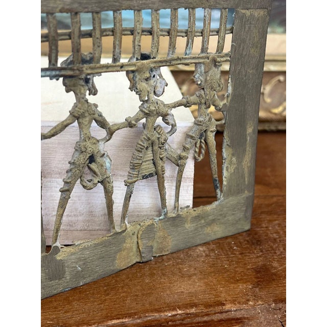 Metal 1970s Primitive Possibly Brass Tribal Wall Decor Art Piece For Sale - Image 7 of 7
