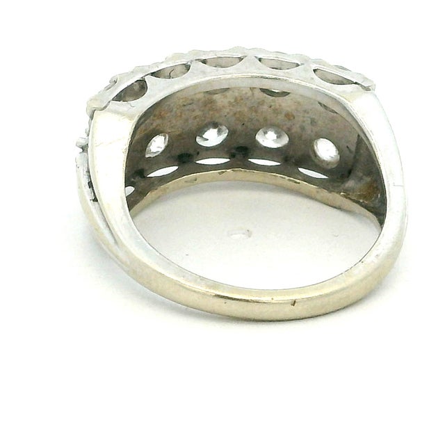 Mid-Century 2.0 Carat Diamond Double Row Band Ring in 14K White Gold For Sale In Miami - Image 6 of 13