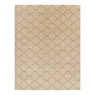 Rug & Kilim’s Modern Transitional Geometric Beige-Brown Rug For Sale
