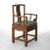 Pair of Chinese Carved Hardwood Throne Armchairs With Silk Cushions Mid-20th Century For Sale - Image 6 of 12