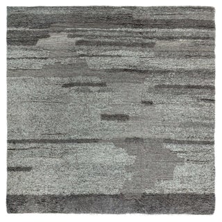 Tulu Nadu ‘Grey Strata’ Abstract Modern Wool Rug by Doris Leslie Blau For Sale