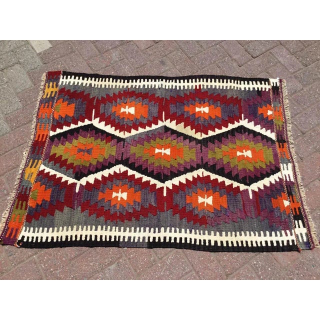 Small Tribal Kilim - 36" X 48.5" For Sale - Image 4 of 9