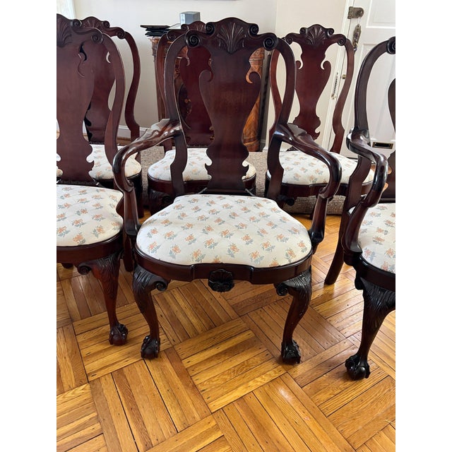 1980s Kindel Complete 11-Piece Chippendale Mahogany Dining Suite For Sale - Image 13 of 17