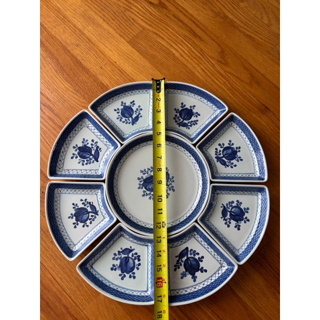 Royal Blue Mid 20th Century Royal Copenhagen Tranquebar Blue Faience Cabaret Set - 9 PCS For Sale - Image 8 of 8