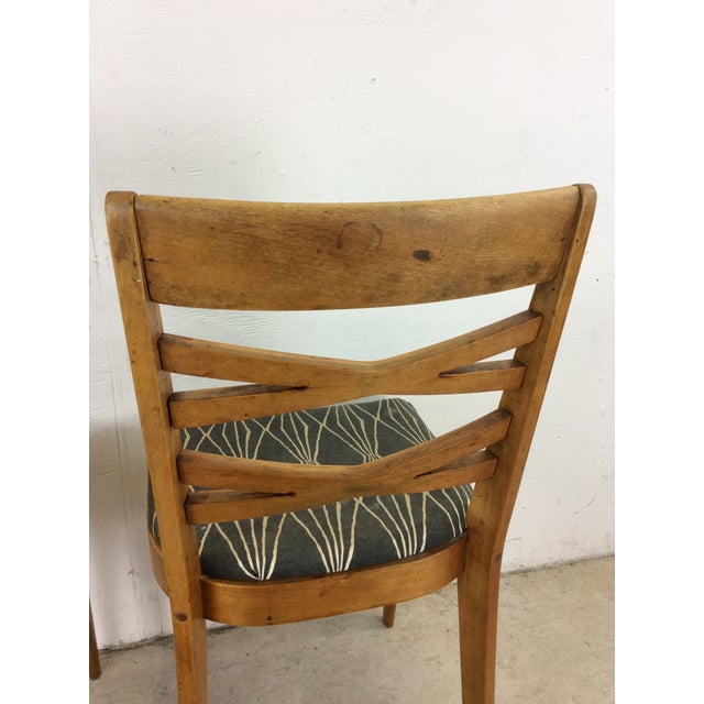 Pair of Mid Century Modern Dining Chairs by Heywood Wakefield With Newer Upholstery For Sale In Philadelphia - Image 6 of 12