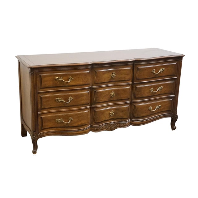 French Provincial Henredon Furniture Custom Folio Two French Provincial 65" Triple Dresser 3-3400 For Sale - Image 3 of 15