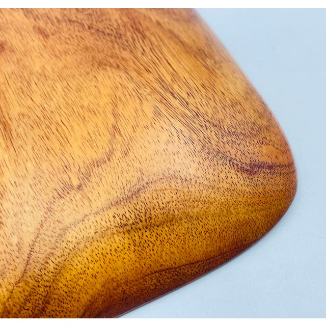 1960s Signed Blair Hawaii Koa Wood Serving Trays, Handcrafted American Modern Pair For Sale - Image 16 of 16