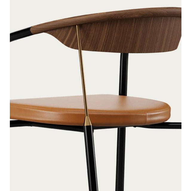 Black Chairman Chair in Walnut with Upholstery in Cognac by Henrik Tengler for One Collection For Sale - Image 8 of 16