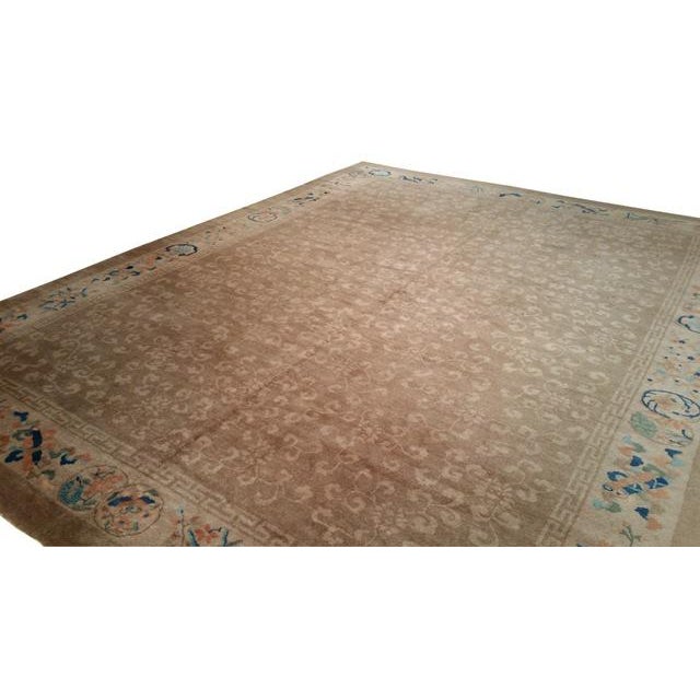 Traditional 9′ × 11′8″ Antique Chinese Traditional Handmade Rug - Size Cat. 9x12 For Sale - Image 3 of 8