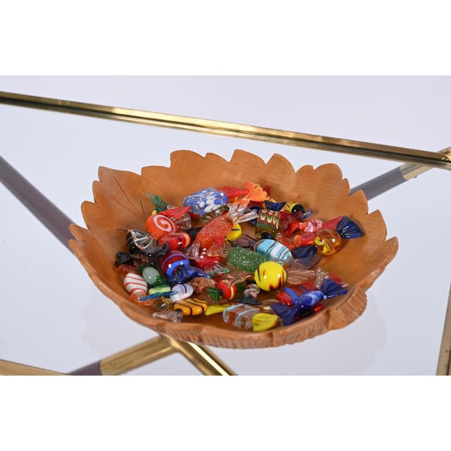 Wood Italian Maple Leaf Centerpiece by Aldo Tura for Macabo, 1950s For Sale - Image 7 of 18