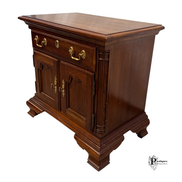American Vintage Jamestown Sterling Chippendale Style Mahogany Nightstand For Sale - Image 3 of 10