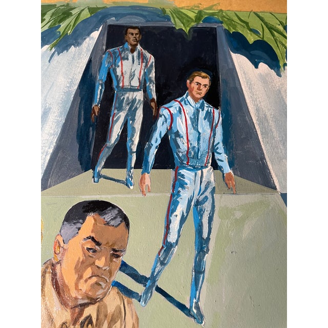 American Land of the Giants Concept Art Painting by Irwin Allen 1960's Original Production Art Mid-Century Modern Hollywood Tv Film Movies For Sale - Image 3 of 3