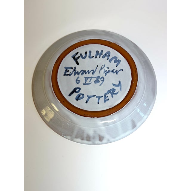 Expressionism Late 20th Century Fulham Pottery Edward Piper Studio Pottery Plate For Sale - Image 3 of 3