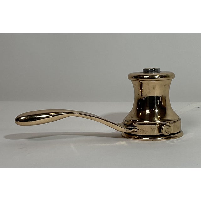 Late 20th Century Brass Sailboat Tensioner Winch with Lever Handle For Sale - Image 5 of 8