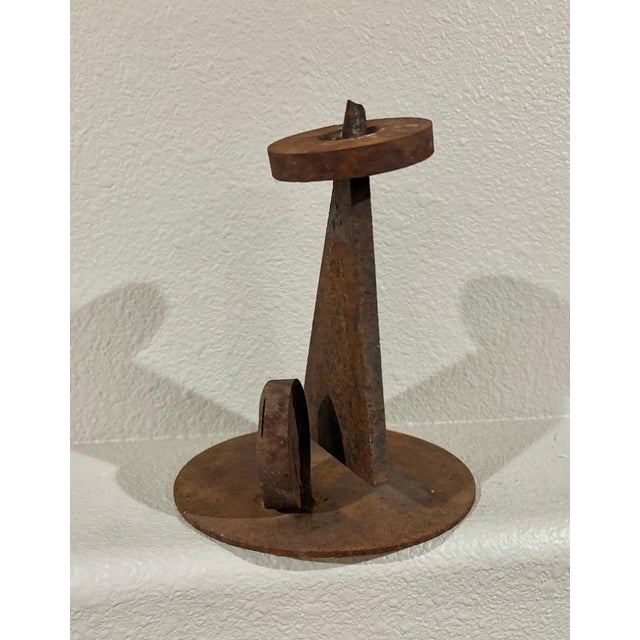Metal Abstract Steel Sculpture by Artist Simi Dabah, (8” High) For Sale - Image 7 of 11