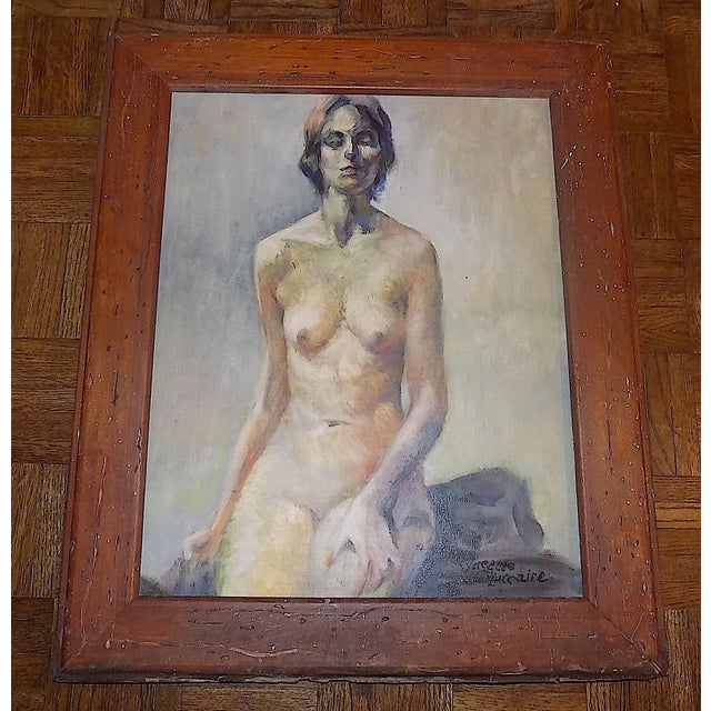 Vintage 20th Century Impressionist Female Nude Oil/Canvas - Listed American Artist - Signed & Framed For Sale - Image 10 of 10