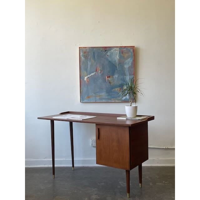 1960's Restored American Walnut Desk For Sale - Image 11 of 13