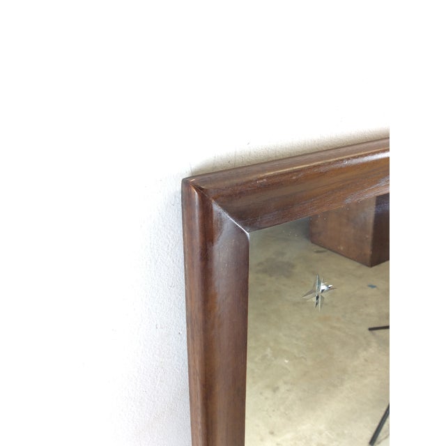 Mid-Century Modern Mid Century Modern Mountable Mirror With Walnut Frame For Sale - Image 3 of 17