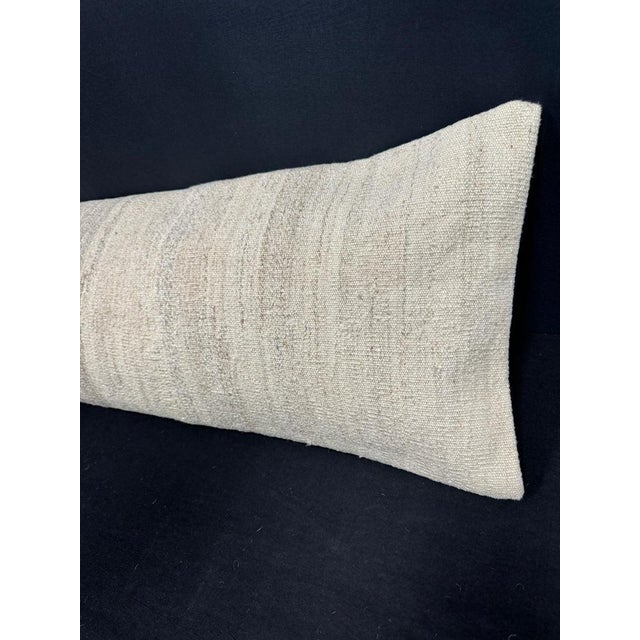 Turkish Hemp Pillow Cushion Natural Beige Cushion Cover 14"x45" For Sale - Image 4 of 4